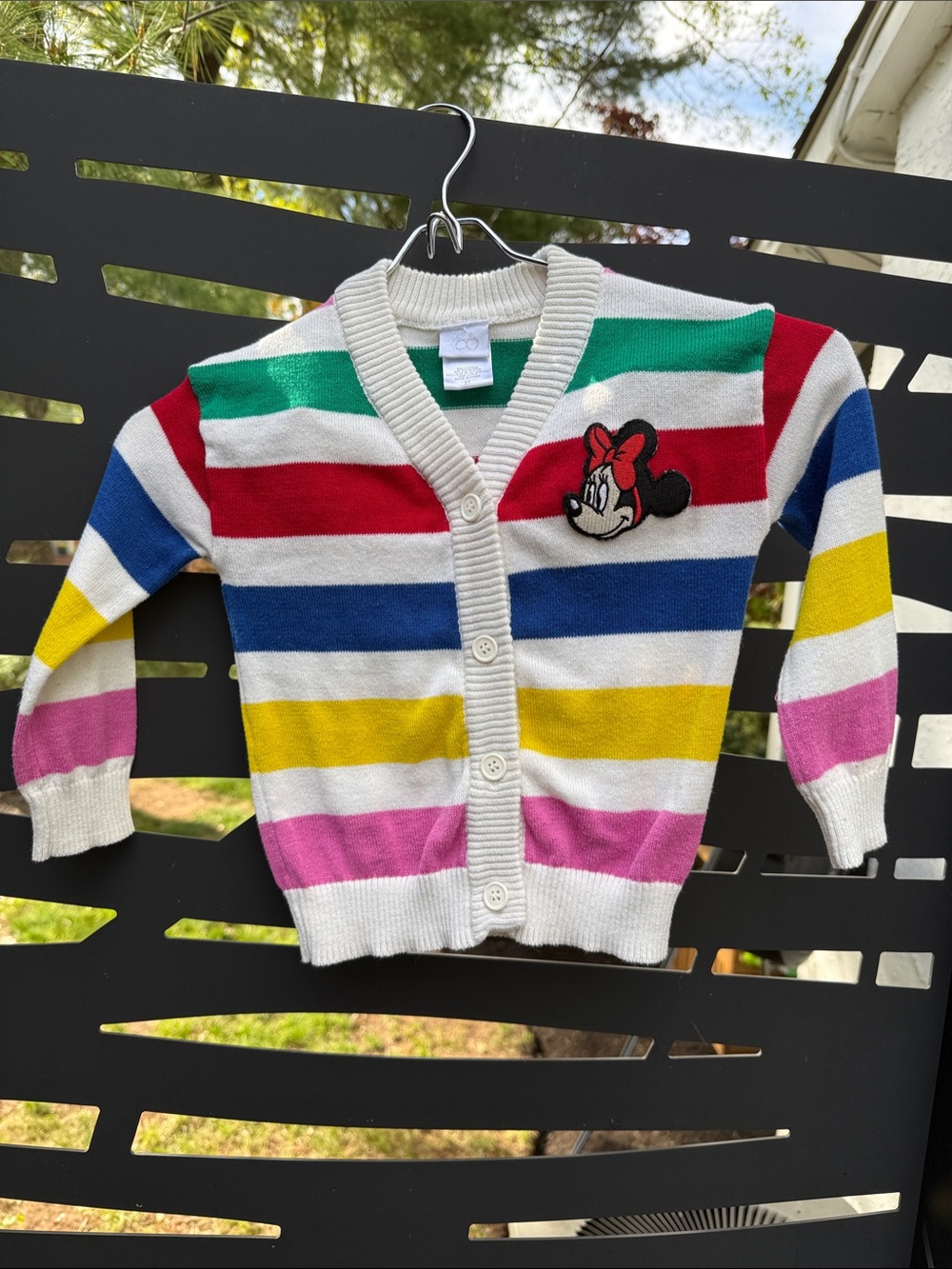 Disney Minnie Mouse Cream Sweater w Multi Colored Stripes 3T